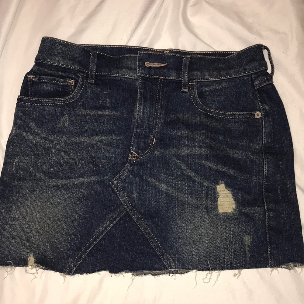 Dark blue jean mini skirt